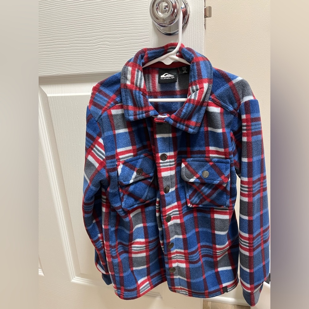Quiksilver Red and Blue Checkered Fleece